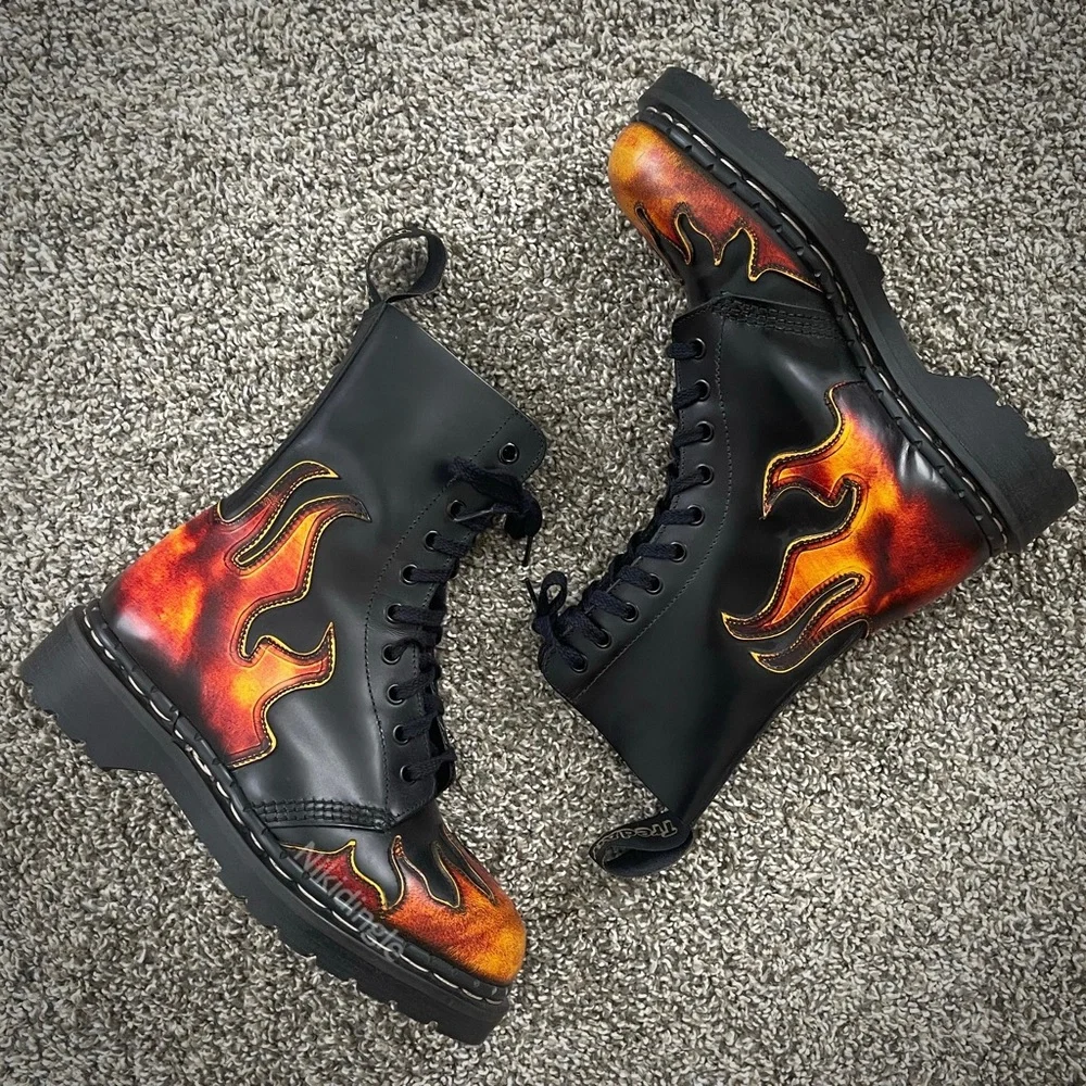 NEW Tredair Made in England Flame Fire Combat Boots 90s UK 5 US 7 MIE Vintage - Picture 3 of 13